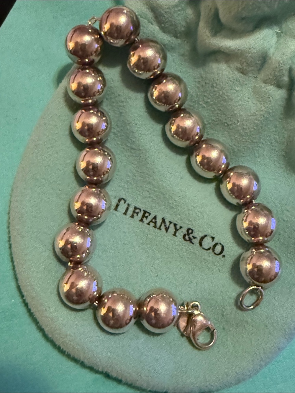 Tiffany & Co. Polished Sterling Silver Graduated Bead Bracelet